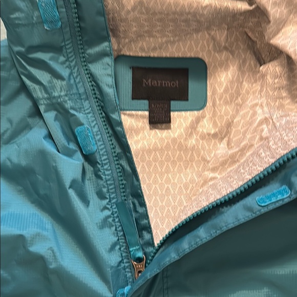 Marmot Kids rain Jacket turquoise size small - Picture 4 of 9